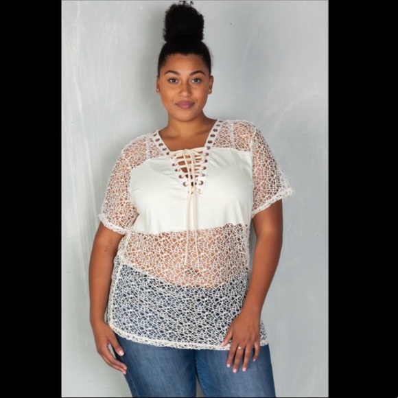 White Mesh Top - Picture 2 of 4